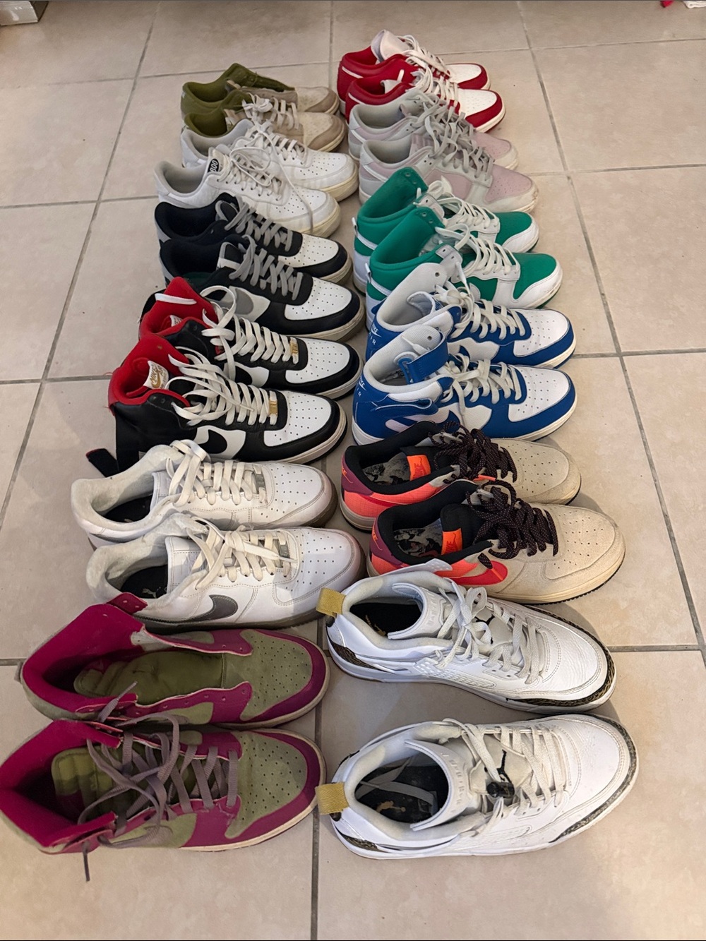 Nike Assorted Sneakers in White, Black, Blue, Green, Red, Pink